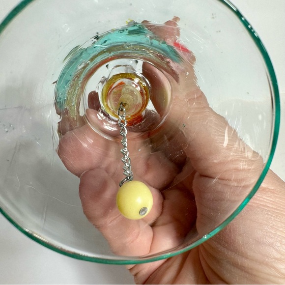 Art Glass Bell with Blown Glass Bird Finial. Approx. 3.5”H - Picture 7 of 10